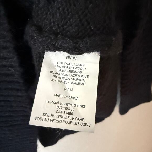Vince sz M Black‎ wool sweater - Picture 5 of 8